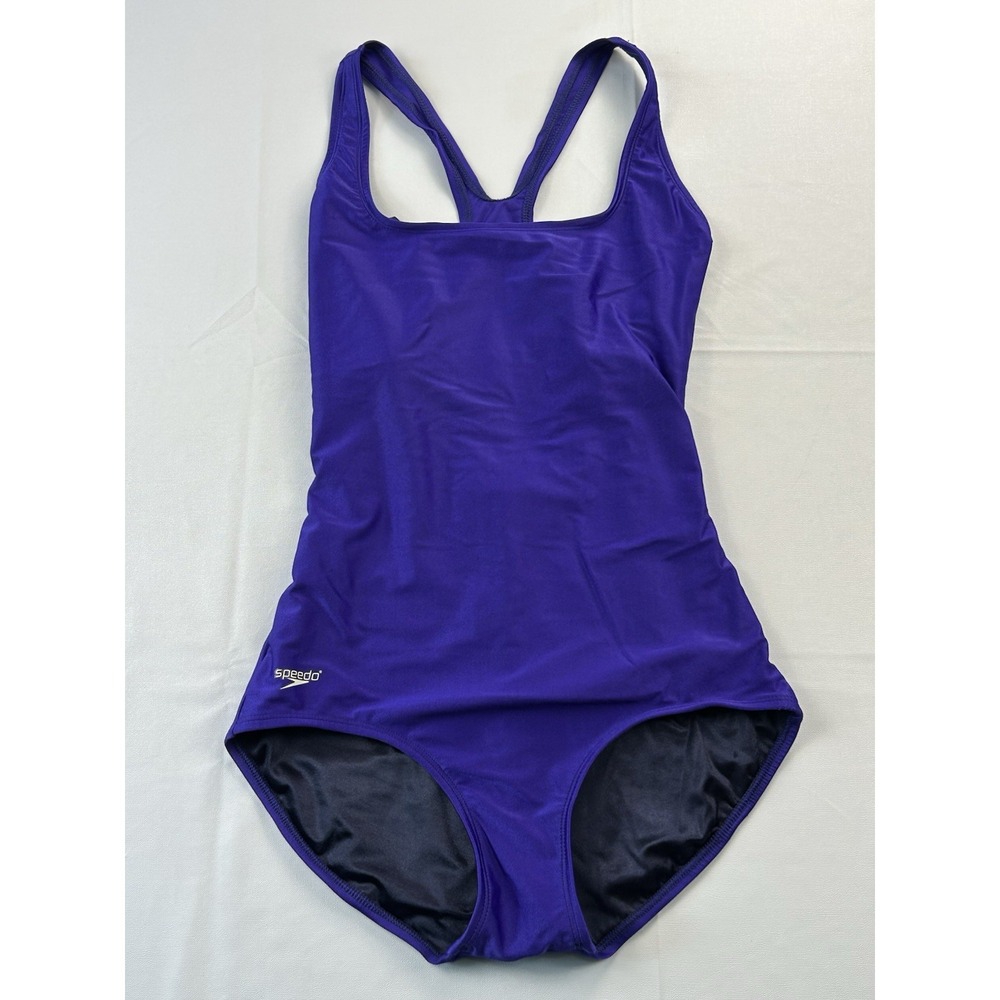 Speedo One Piece Swimsuit Purple Racerback Athletic Training Women's No Size Sm?